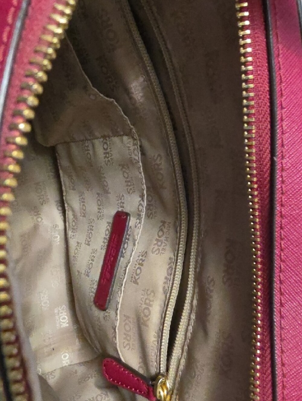 Michael Kors Fuchsia/red Wine Studded Dome Satchel with Gold Hardware - Picture 6 of 6